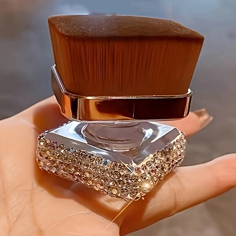 1pc Portable High-end Artificial Diamond-encrusted Foundation Brush Travel Portable Blush Brush Multifunctional Makeup Brush Dropshipman