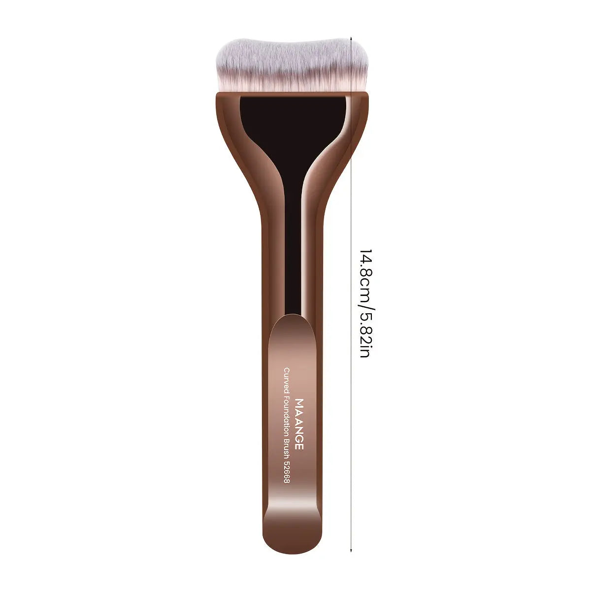 MAANGE Professional Foundation Brush - Soft Nylon Bristles, Elegant Brown Handle, for BB Cream, Liquid Foundation, Powder - Travel-Friendly Makeup Brush for Flawless Application - Ideal for Home, Salon, or Gift for Women - MAANGE Beauty Tools, Kabuki Mak Dropshipman