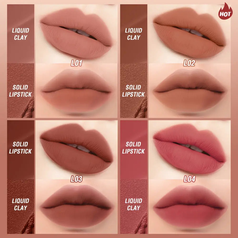 [Christmas gifts] O.TWO.O Matte Lipstick Double-Head Lip Glaze 24-Hour Non-Stick Lip Gloss Lip Color Lip Plump Long-Lasting Waterproof Lipstick Korean Makeup Daily Essential otwooO Make Up for Women Girly Must Haves Dropshipman
