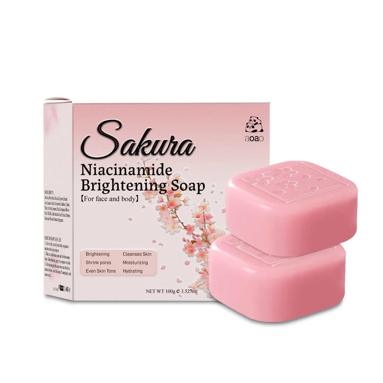 100g Handmade Sakura Bar Soap - Deep Cleansing, Brightening, Moisturizing, Even Tone with Floral Fragrance & Olive Oil, Bubble Net Bag - Suitable for Travel, Daily Use & Gifts Dropshipman