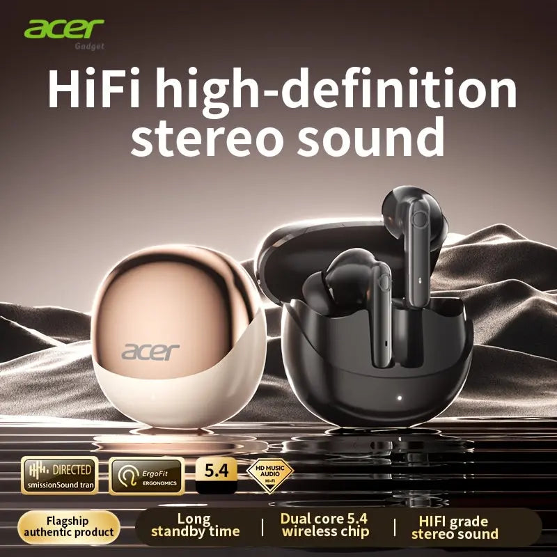 [Acer Official Genuine Product] In-Ear Design | TWS Wireless Earbuds | Stereo | Deep Bass | Low Latency for Calls | Comfortable Fit (For Study/Business/Sports/Running/Fitness) | Portable Design | Multi-Device Compatibility (Phone/Tablet/Laptop) | Re Dropshipman