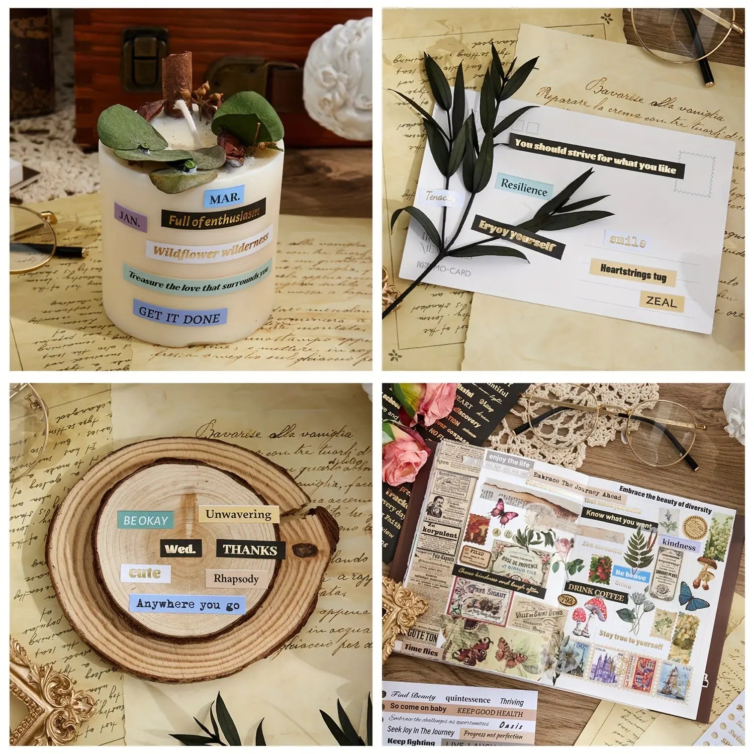 2500 pcs Gold Foil Journaling Quote Stickers My Store