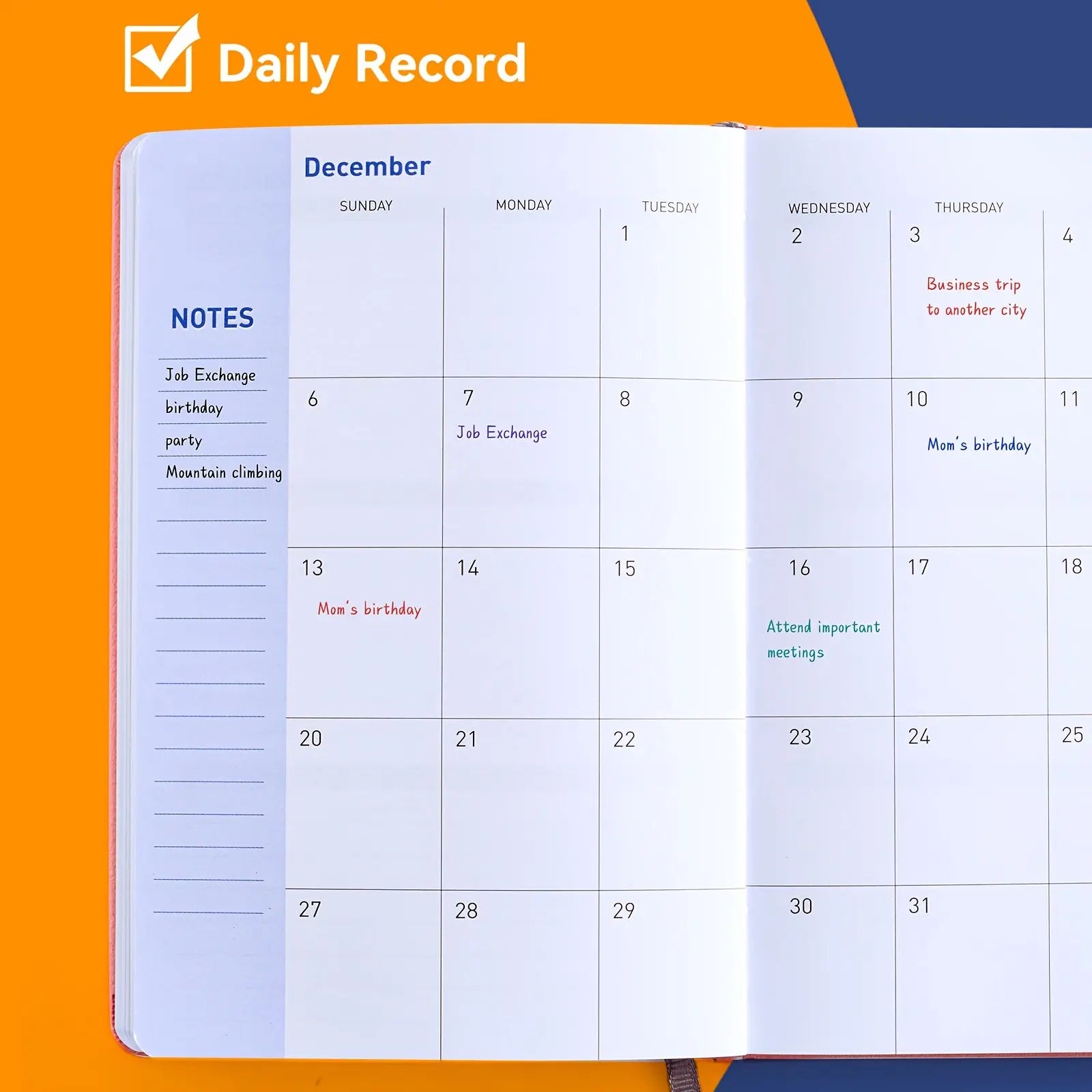 2026–2027 Academic Planner PU Leather. My Store