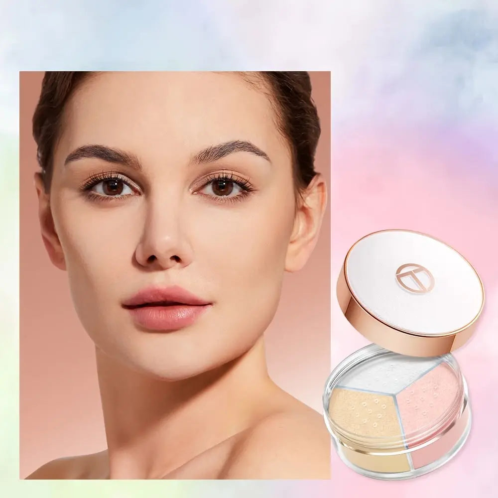[Christmas Gift] O.TWO.O 3-in-1 Loose Powder Grid Filter Face Honey Powder Matte Long-lasting Lightweight Oil Control 3 Colors Finishing Powder Daily Essential OTWOO Girly Must Haves Dropshipman