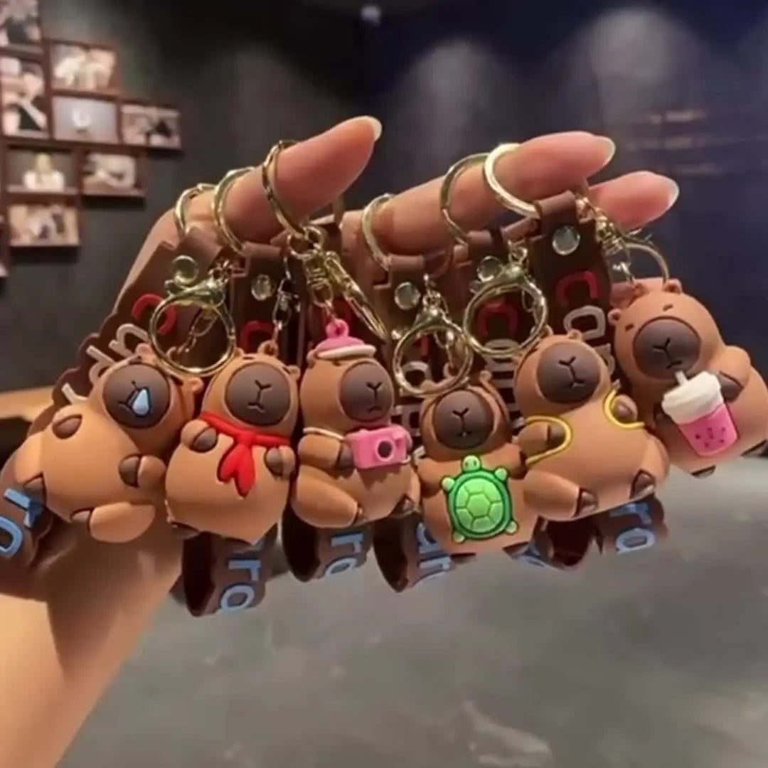 1 pc Cute Capybara Silicone Keychain My Store