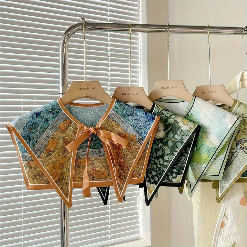 1-Piece Printed Oil Painting Pattern Fashion Women's Detachable Decorative Collar Dropshipman