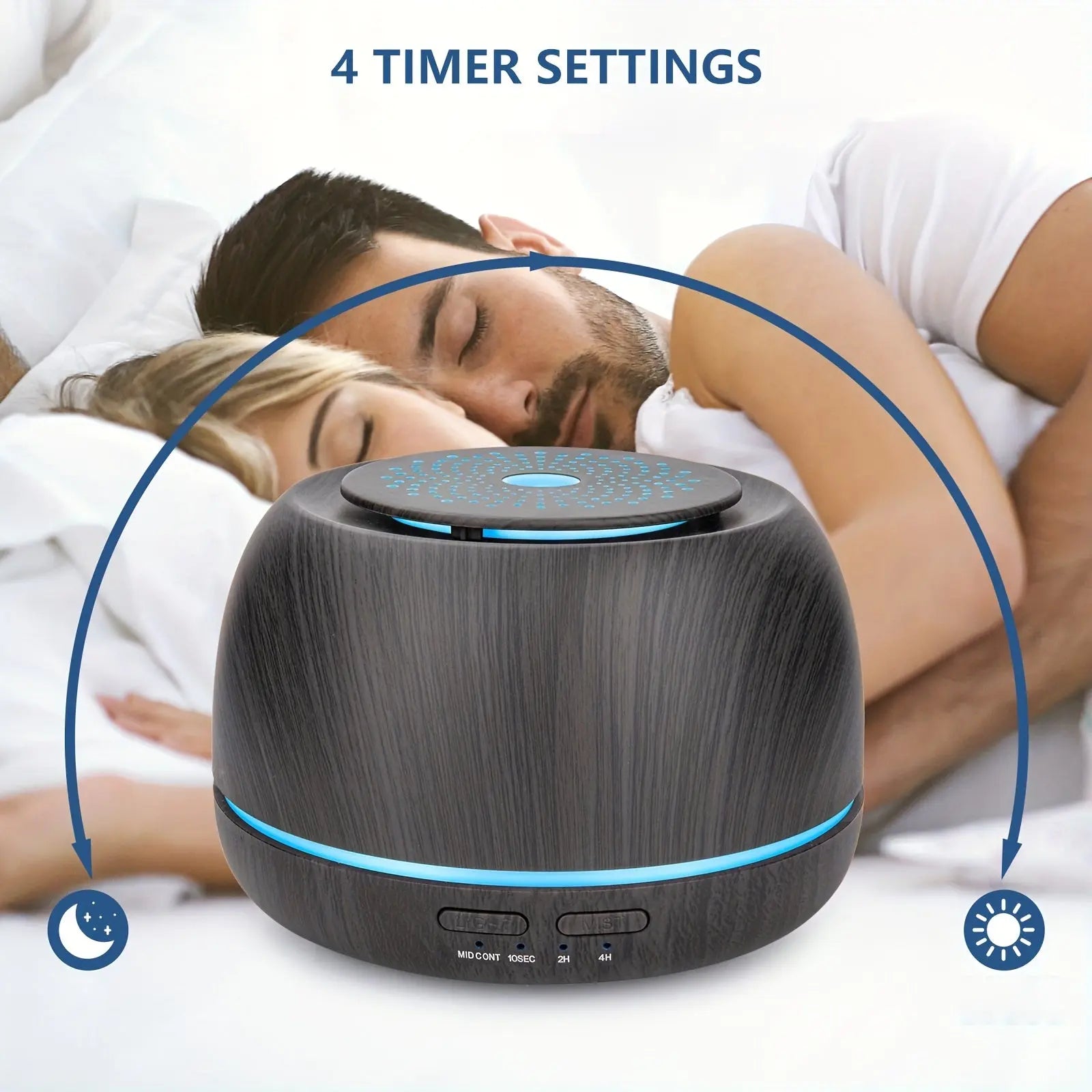 1pc COOLUCK 300ml Essential Oil Diffuser & Humidifier with Remote Control, 7-Color Changing Night Light, USB-C Cool Mist Device, Auto/Manual Mode, Timer, Compact Mini Diffusers for Bedroom, Home, Office (Smart Dropshipman