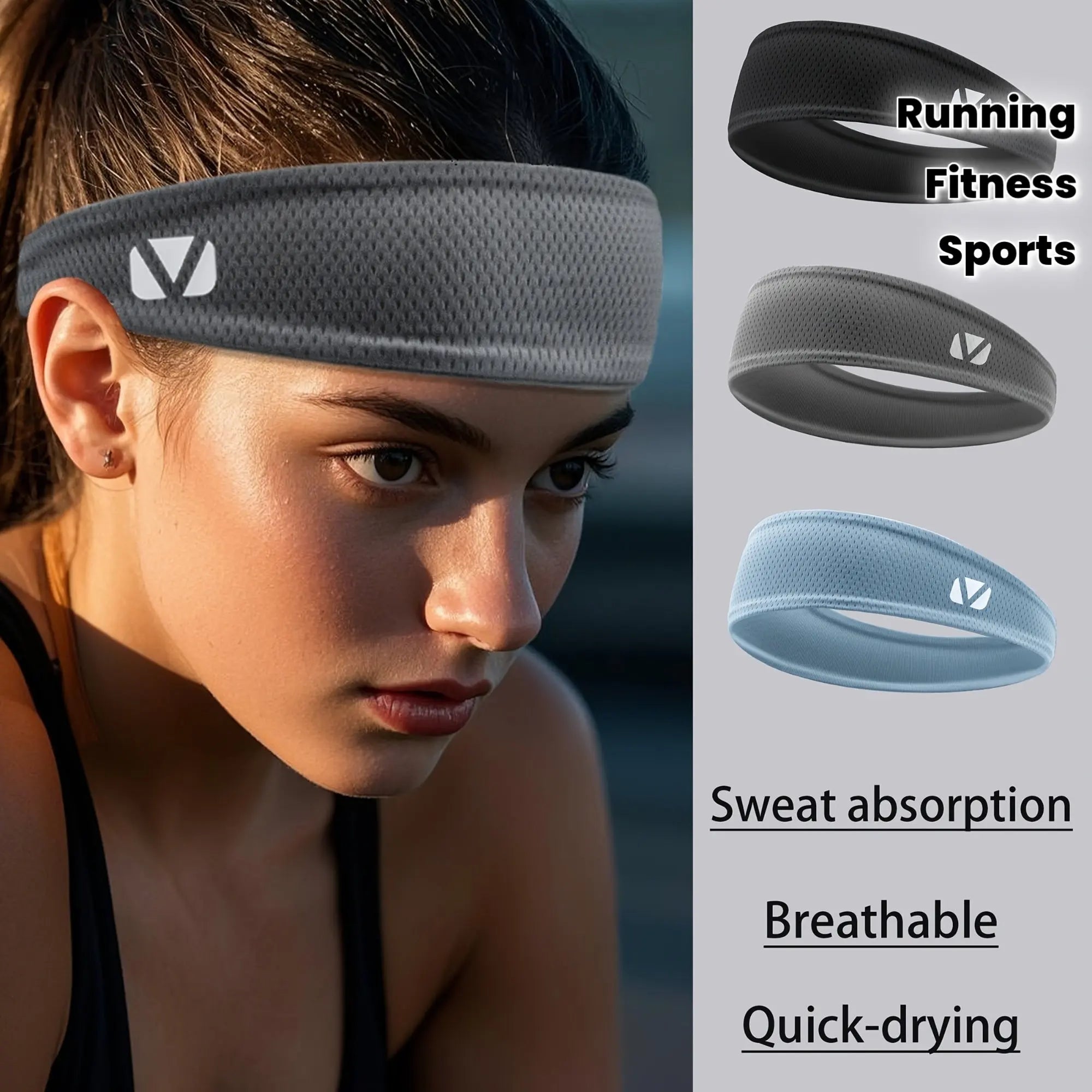 Three Summer Cooling Sports Headbands – Lightweight, Breathable Sweat-Absorbing Bands for Running, Fitness, Yoga, and Outdoor Activities Dropshipman