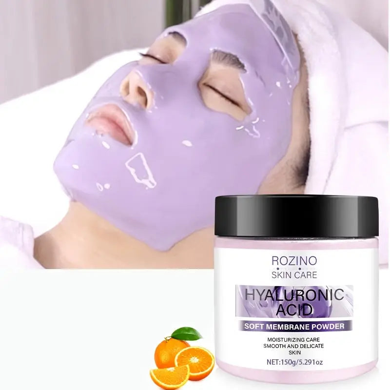 150g Hyaluronic Acid Soft Mask Powder Moisturizing Facial Mask, Containing Vitamin C, Lifts and Firms the Skin, Facial Fine Lines, Improves Aging Marks and Dullness, Suitable for Dryness During Seasonal Changes, Unisex.