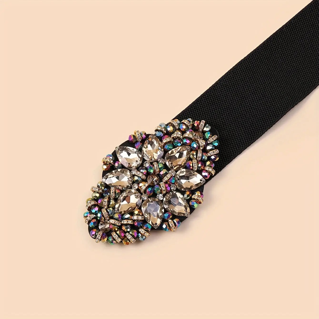 1 Stylish and Elegant Rhinestone-Embellished Stretch Belt for Women, Bohemian Style – Perfect with Long Dresses, Skirts, Evening Gowns, Party Wear, Student Outfits, Casual Business Attire, Back-to-School Season & Halloween Accessories