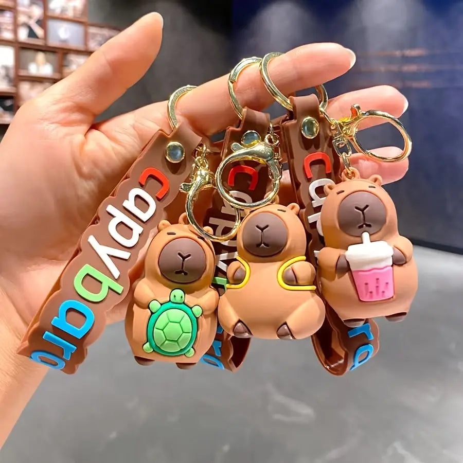 1 pc Cute Capybara Silicone Keychain My Store