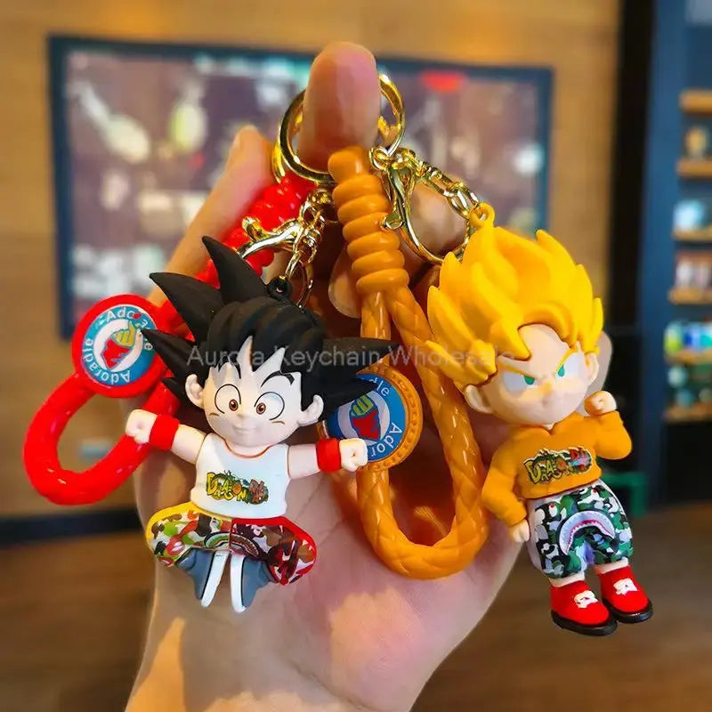 Anime Dragon Ball Keychain Z Super Saiyan Son Goku Bulma Broly Piccolo Majin Buu Series Car Pendant Keyring Kids Toys Gifts Dropshipman