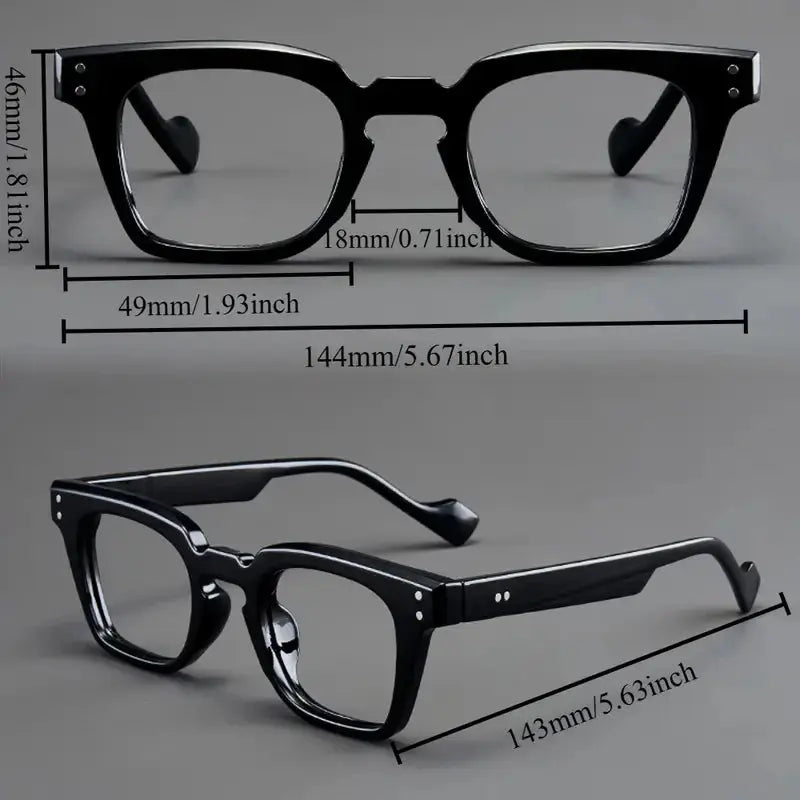 A set of 2 vintage round and square reading glasses, suitable for both men and women, designed to assist with presbyopia
