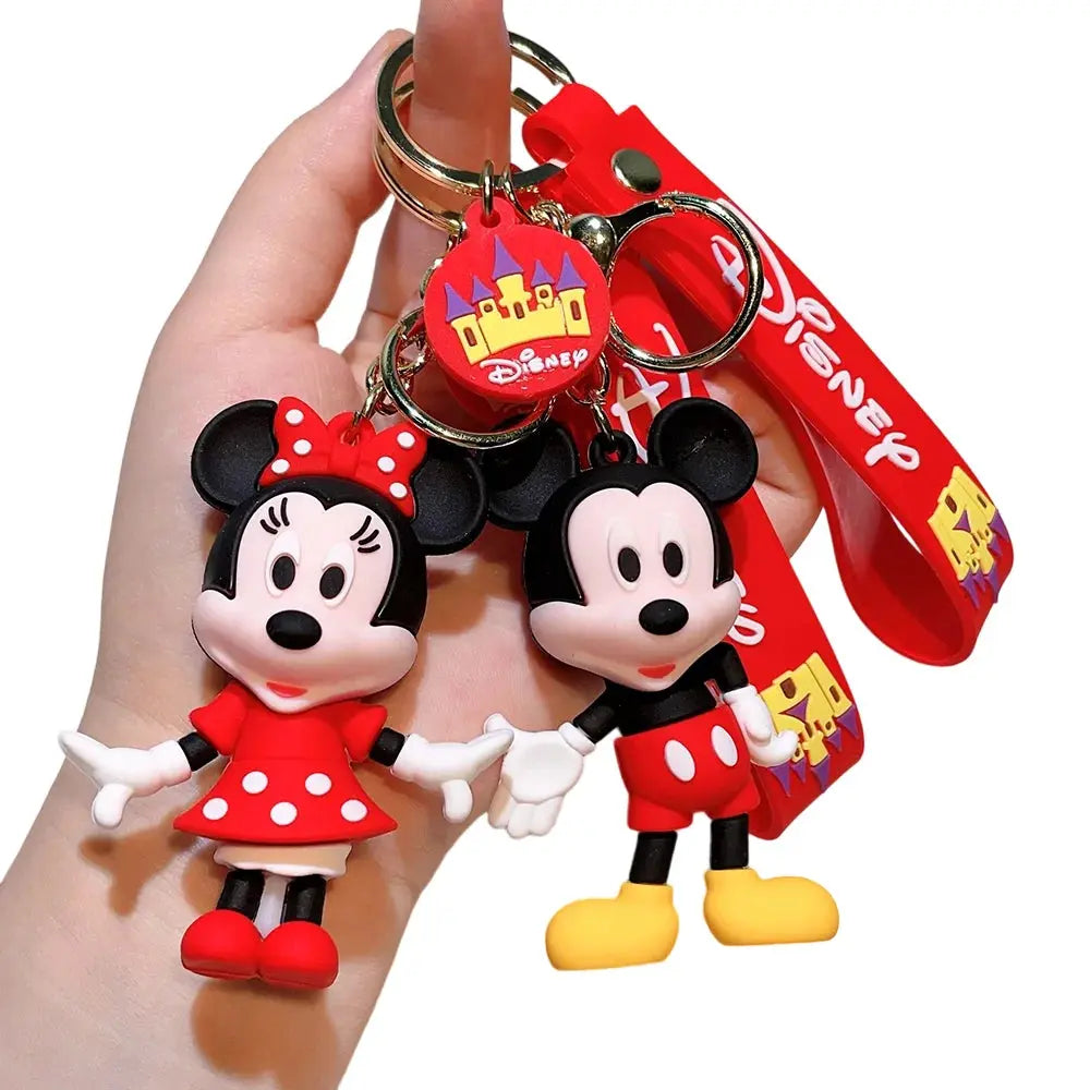 22 Style Disney Mickey Mouse Keychain - Cute Stitch & Minnie Charm, All-Match Bag/Car Keyring, Christmas Gift for Students Dropshipman