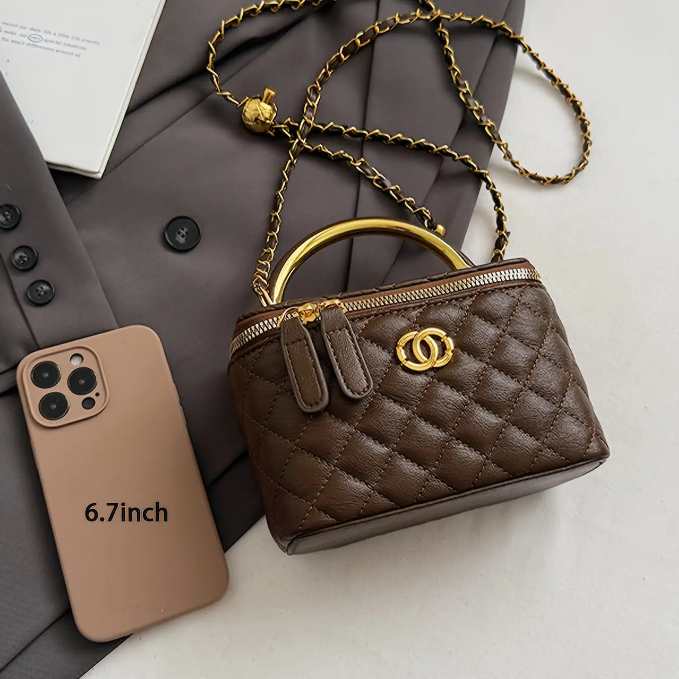 Women'S Crossbody Bag - Elegant Minimalist Purse with Adjustable Strap, Zipper Closure, Synthetic Handbag for Everyday & Formal Events - Compact Everyday Bag for Women Dropshipman