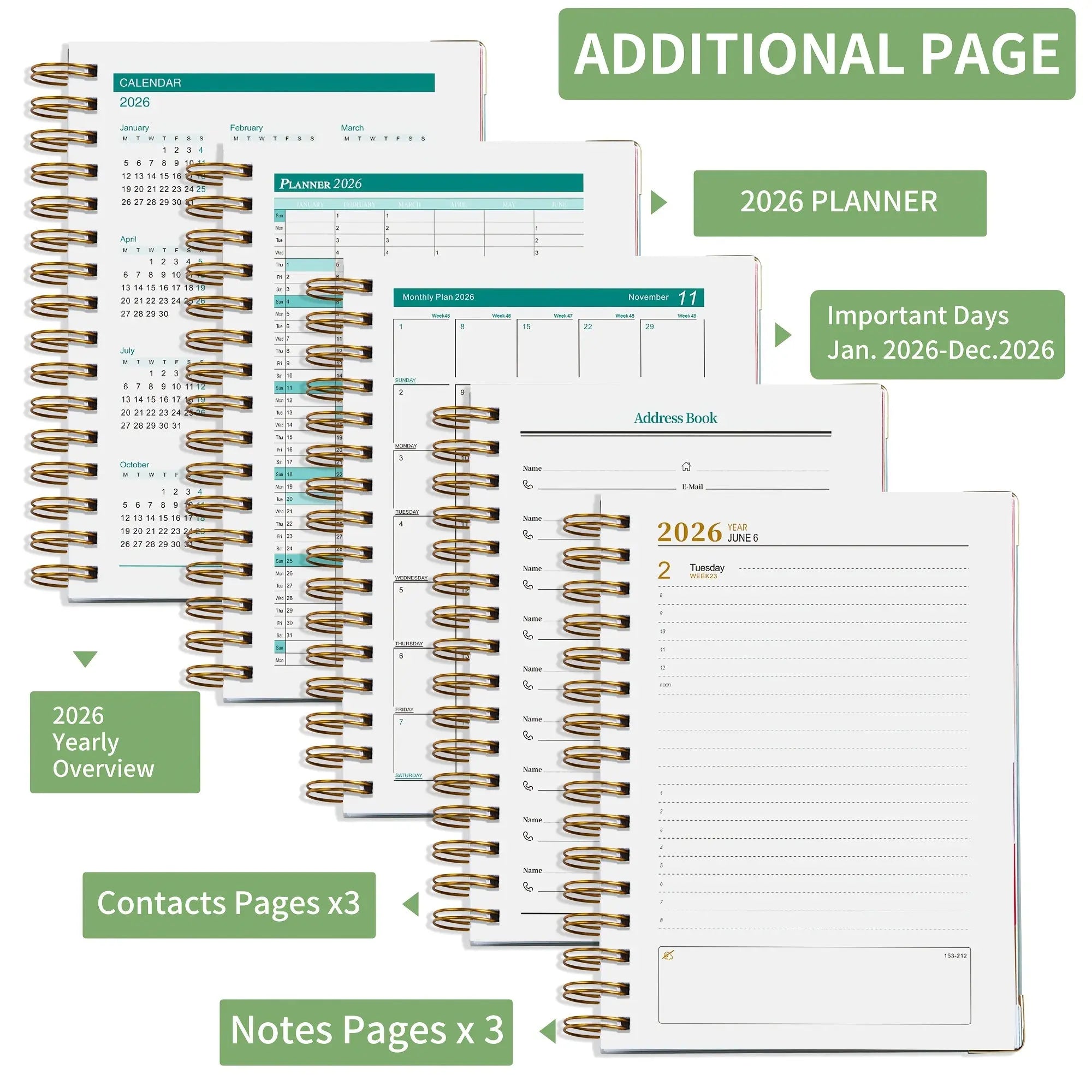 2026 Spiral Schedule Planner 400 Pages. My Store