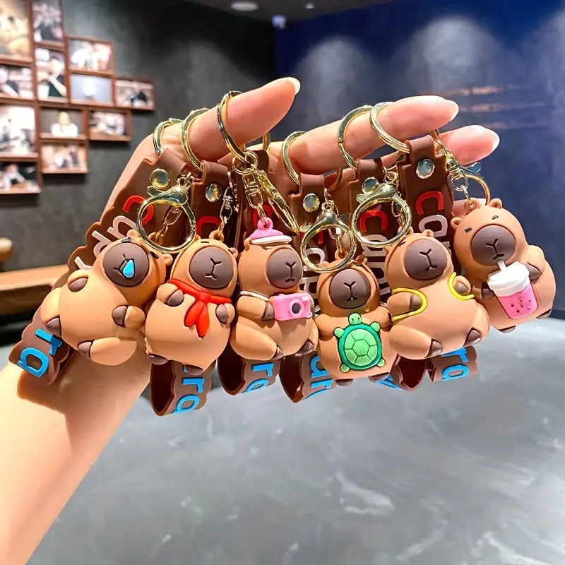 1 pc Cute Capybara Silicone Keychain My Store