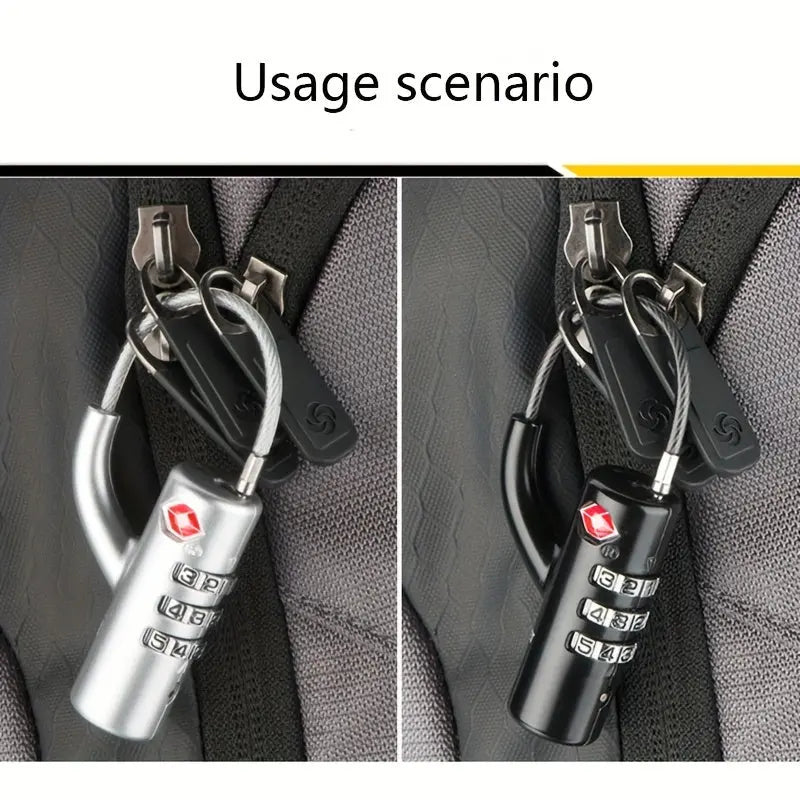 1pc TSA Customs Lock TSA Luggage Combination Lock Wire Rope Luggage Combination Lock Suitcase Padlock Dropshipman