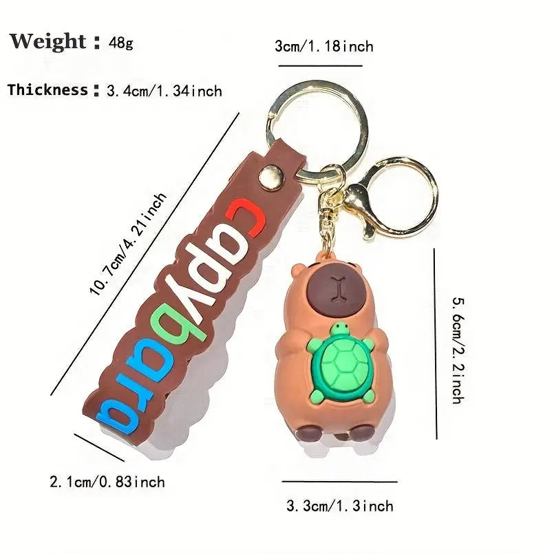 1 pc Cute Capybara Silicone Keychain My Store
