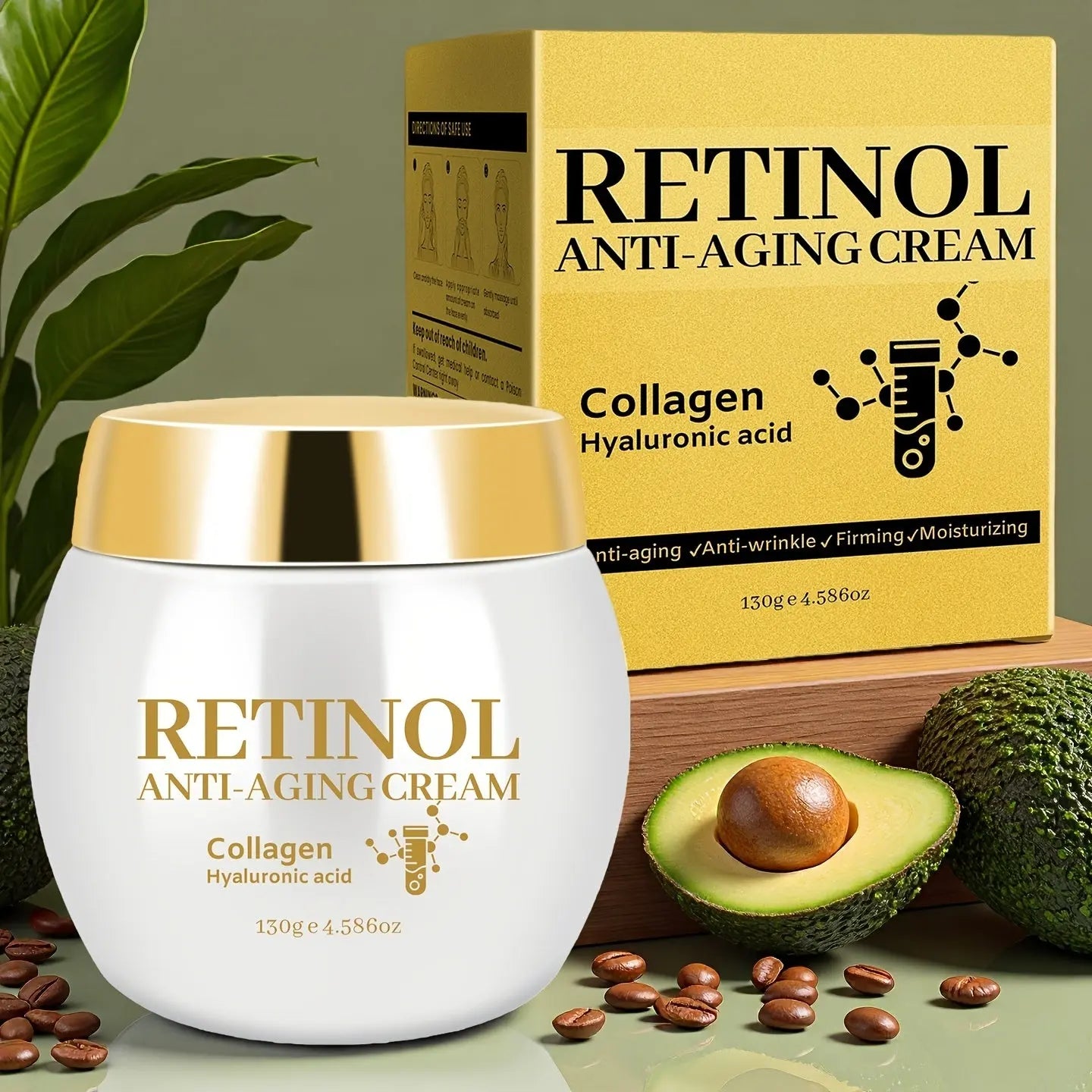 130g Retinol Anti-Wrinkle Cream - Contains retinol, shea butter and collagen to moisturize the skin, leaving it smoother and softer, deeply moisturizing Dropshipman
