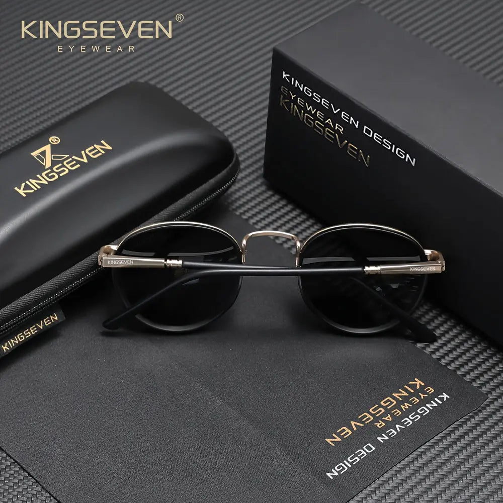 Kingseven Trendy Round Unisex Glasses with Minimalist Design and Exceptional Quality – Perfect for Modern Everyday Wear and Social Gatherings Dropshipman