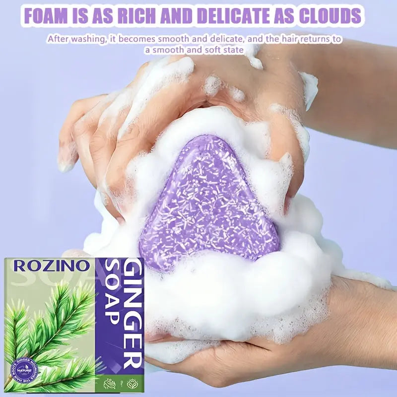 [Refreshing & oil control] 60g ginger shampoo soap, Cleaning, removes loose dandruff, control oil, nourish,, repairs split and damaged hair, making hair look darker and shinier, Hair Loss Special Shampoo Soap Dropshipman