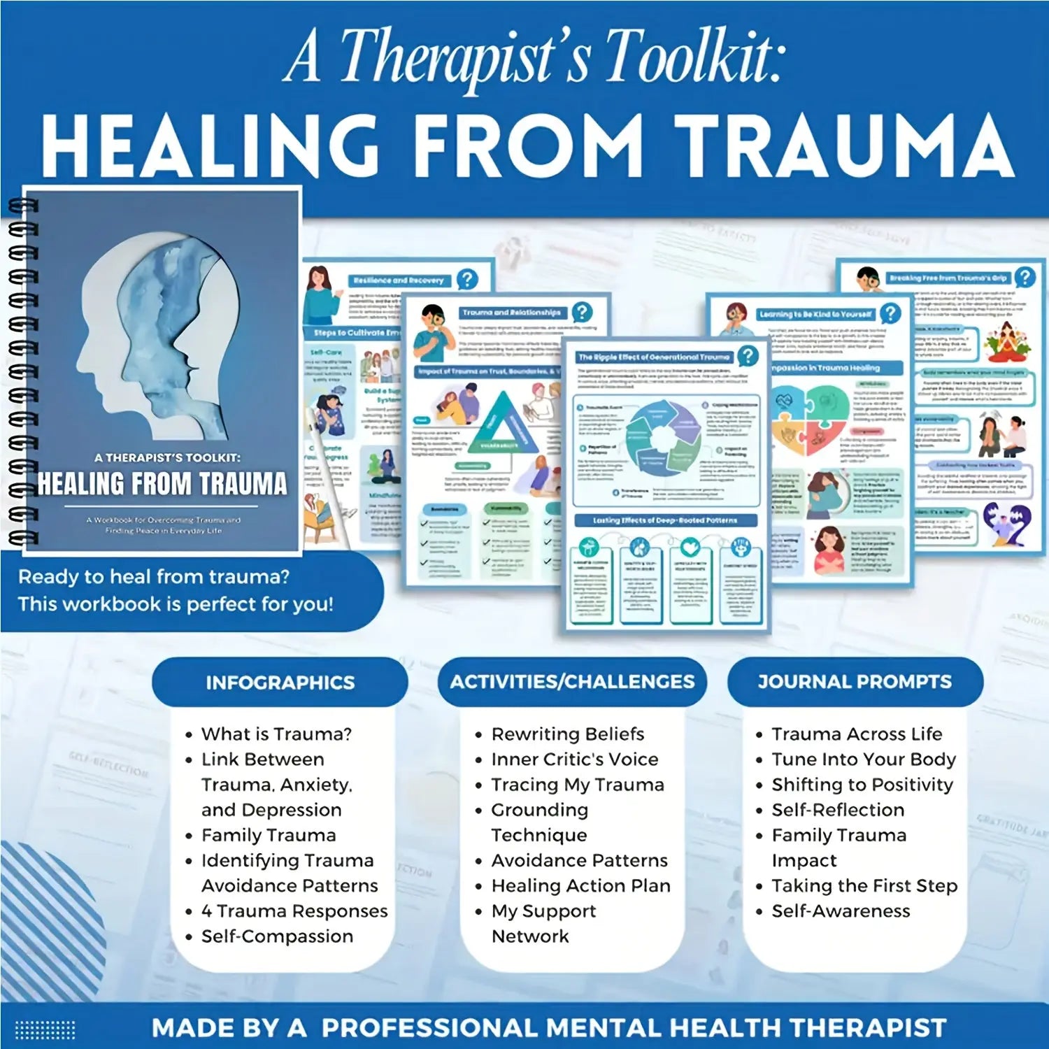 CBT Workbook for Trauma Recovery PTSD Diary. My Store