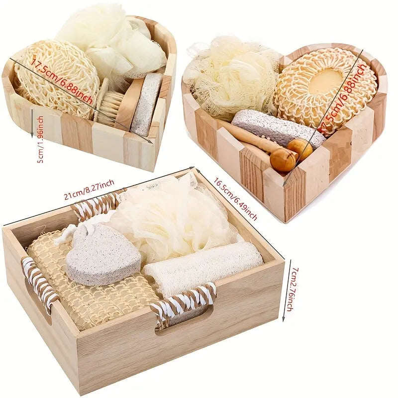 Boxed Heart-Shaped Bath Set