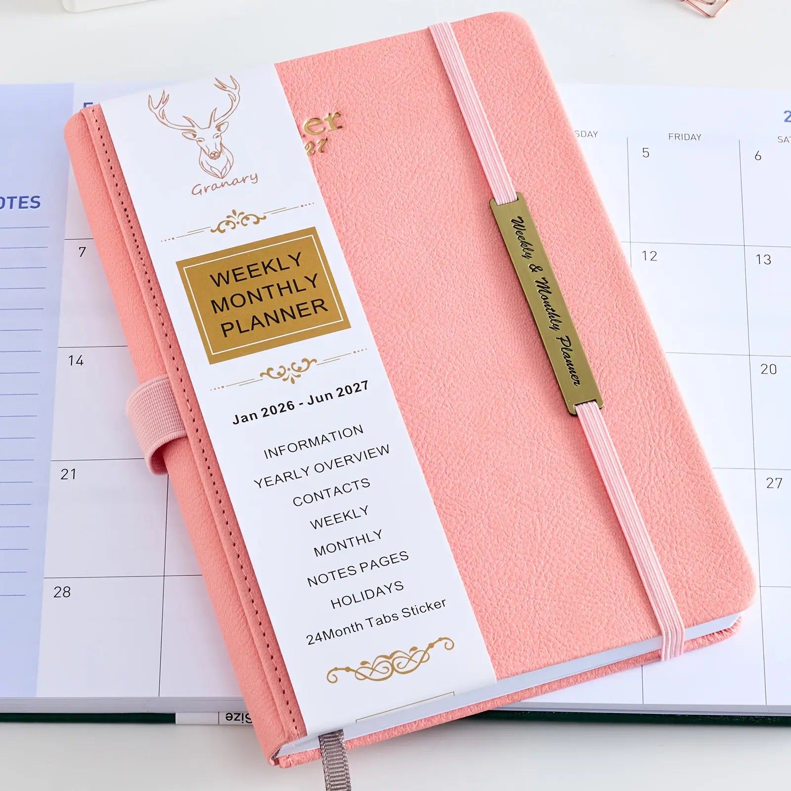 2026–2027 Academic Planner PU Leather. My Store