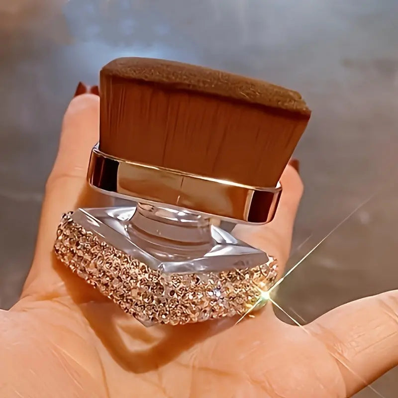 1pc Portable High-end Artificial Diamond-encrusted Foundation Brush Travel Portable Blush Brush Multifunctional Makeup Brush Dropshipman