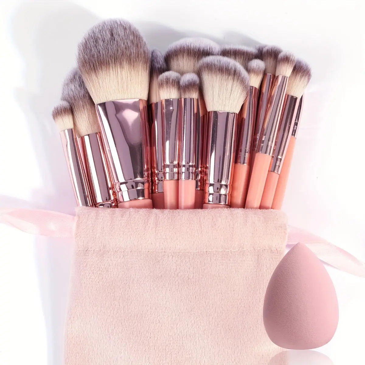 MAANGE 20/22pcs Professional Makeup Brush Set Includes 18/20 Makeup Brushes + Velvet Bag + 1 Powder Puff Accessory Soft Bristles Makeup Brushes Foundation Eyeshadow Blending Concealer Eyeliner Brushes Skin-Friendly Powder Puff Combination Travel Por Dropshipman
