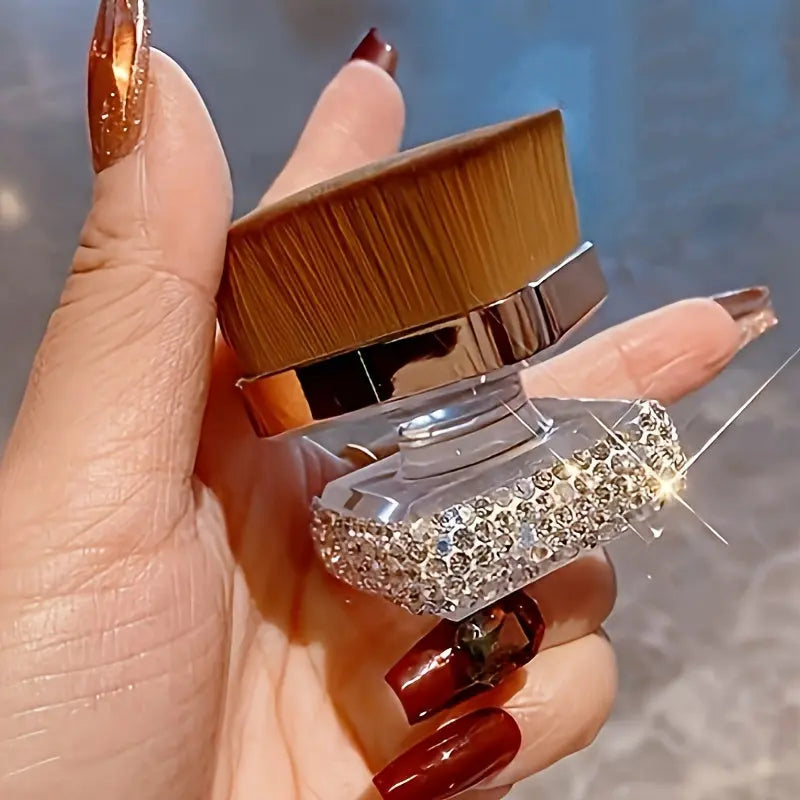 1pc Portable High-end Artificial Diamond-encrusted Foundation Brush Travel Portable Blush Brush Multifunctional Makeup Brush Dropshipman